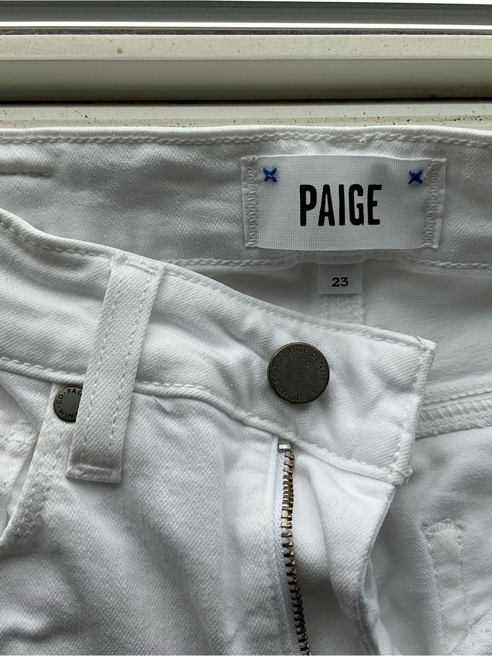 PAIGE Jacqueline Straight White Jeans